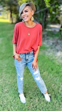 The ZigZag Stripe TOPS & TUNICS Red Home For Now Top