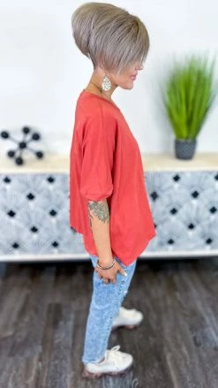 The ZigZag Stripe TOPS & TUNICS Red Home For Now Top