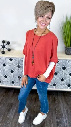 The ZigZag Stripe TOPS & TUNICS Red Home For Now Top