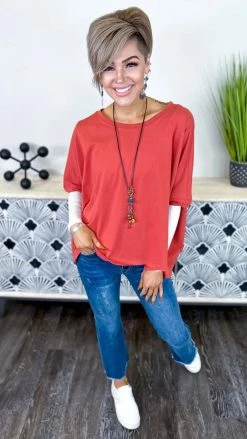 The ZigZag Stripe TOPS & TUNICS Red Home For Now Top