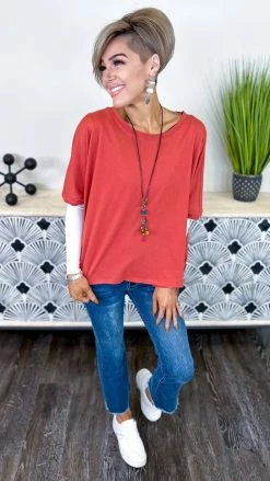 The ZigZag Stripe TOPS & TUNICS Red Home For Now Top