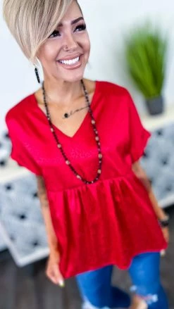 The ZigZag Stripe Red Leopard City Sleek Top TOPS & TUNICS