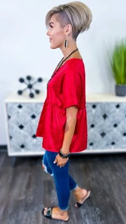 The ZigZag Stripe Red Leopard City Sleek Top TOPS & TUNICS