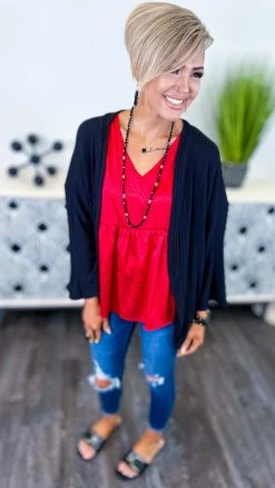 The ZigZag Stripe Red Leopard City Sleek Top TOPS & TUNICS