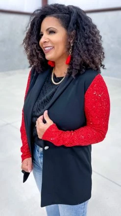 The ZigZag Stripe Red Made For The Stage Blazer