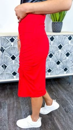 The ZigZag Stripe Red Make Moves Skirt BOTTOMS