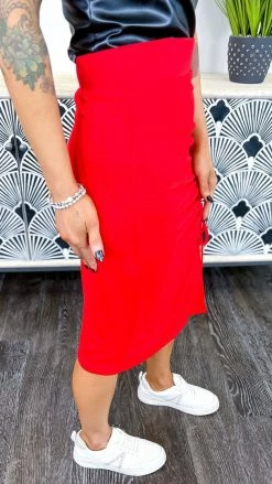 The ZigZag Stripe Red Make Moves Skirt BOTTOMS