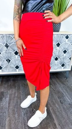 The ZigZag Stripe Red Make Moves Skirt BOTTOMS