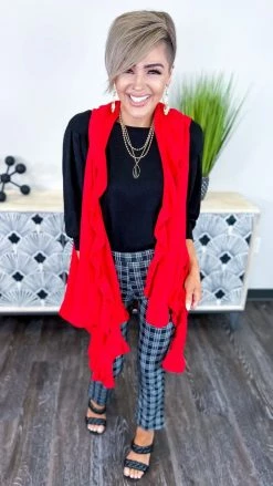 Your Fashion Wholesale OUTERWEAR Red Me Time Vest