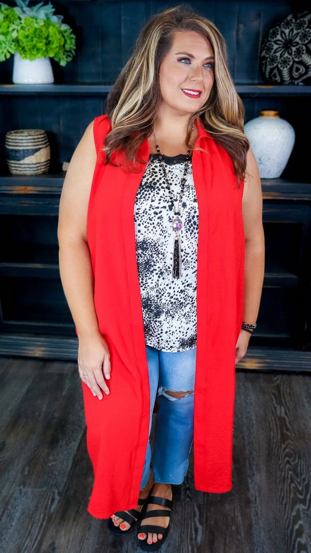 The ZigZag Stripe OUTERWEAR Red More To Tell Vest