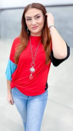 The ZigZag Stripe TOPS & TUNICS Red New Album Top