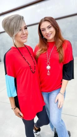 The ZigZag Stripe TOPS & TUNICS Red New Album Top