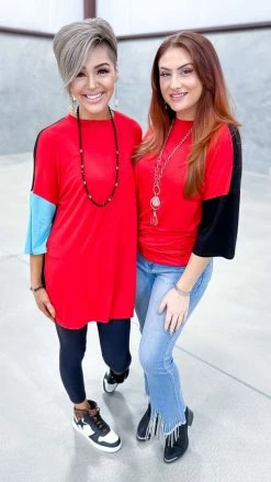 The ZigZag Stripe TOPS & TUNICS Red New Album Top