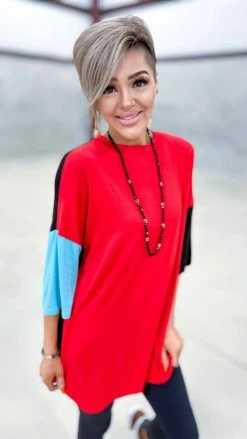 The ZigZag Stripe TOPS & TUNICS Red New Album Top