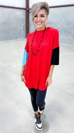 The ZigZag Stripe TOPS & TUNICS Red New Album Top