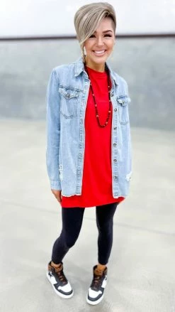 The ZigZag Stripe TOPS & TUNICS Red New Album Top