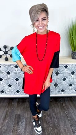 The ZigZag Stripe TOPS & TUNICS Red New Album Top