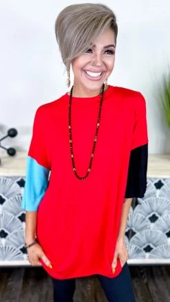 The ZigZag Stripe TOPS & TUNICS Red New Album Top