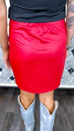 The ZigZag Stripe BOTTOMS Red Nightlife Skirt