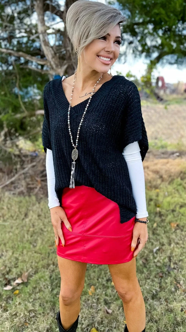 The ZigZag Stripe BOTTOMS Red Nightlife Skirt