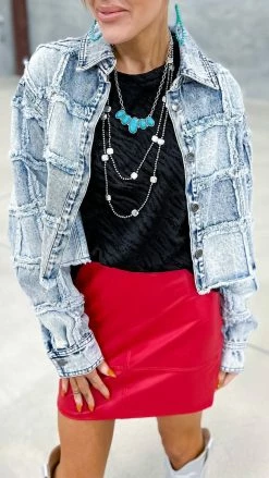 The ZigZag Stripe BOTTOMS Red Nightlife Skirt