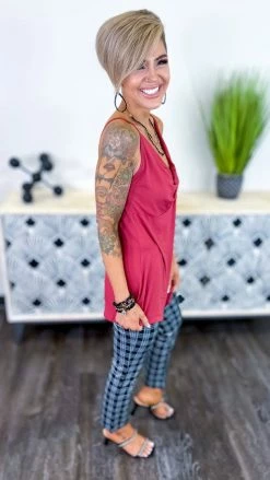 The ZigZag Stripe Red Play Along Tank [NO RETURNS] TOPS & TUNICS