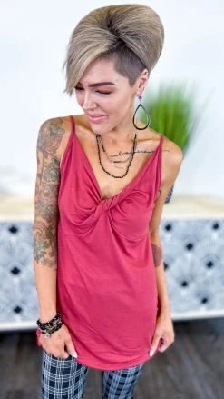 The ZigZag Stripe Red Play Along Tank [NO RETURNS] TOPS & TUNICS