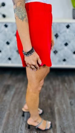 The ZigZag Stripe Red Pretty City Shorts [NO RETURNS] BOTTOMS