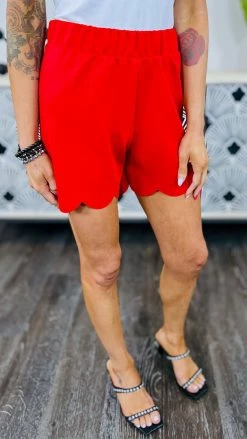 The ZigZag Stripe Red Pretty City Shorts [NO RETURNS] BOTTOMS