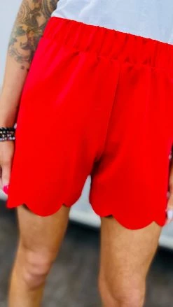 The ZigZag Stripe Red Pretty City Shorts [NO RETURNS] BOTTOMS