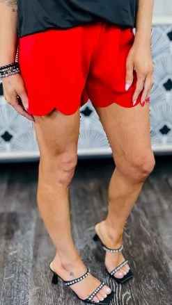 The ZigZag Stripe Red Pretty City Shorts [NO RETURNS] BOTTOMS