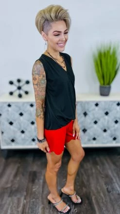 The ZigZag Stripe Red Pretty City Shorts [NO RETURNS] BOTTOMS