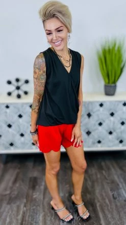 The ZigZag Stripe Red Pretty City Shorts [NO RETURNS] BOTTOMS