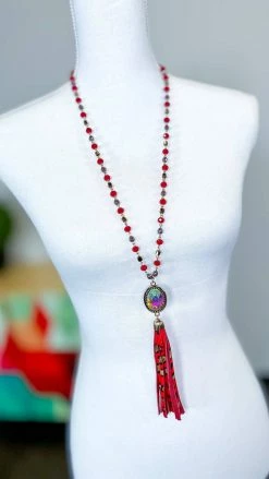 Your Fashion Wholesale ACCESSORIES Red Respect Her Charm Necklace