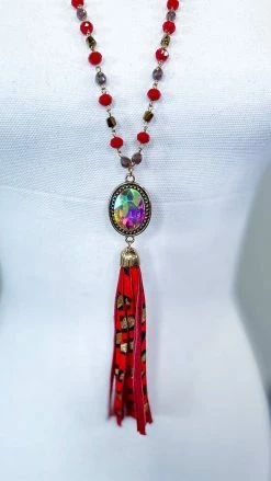 Your Fashion Wholesale ACCESSORIES Red Respect Her Charm Necklace