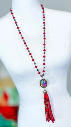 Your Fashion Wholesale ACCESSORIES Red Respect Her Charm Necklace
