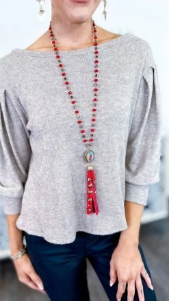 Your Fashion Wholesale ACCESSORIES Red Respect Her Charm Necklace
