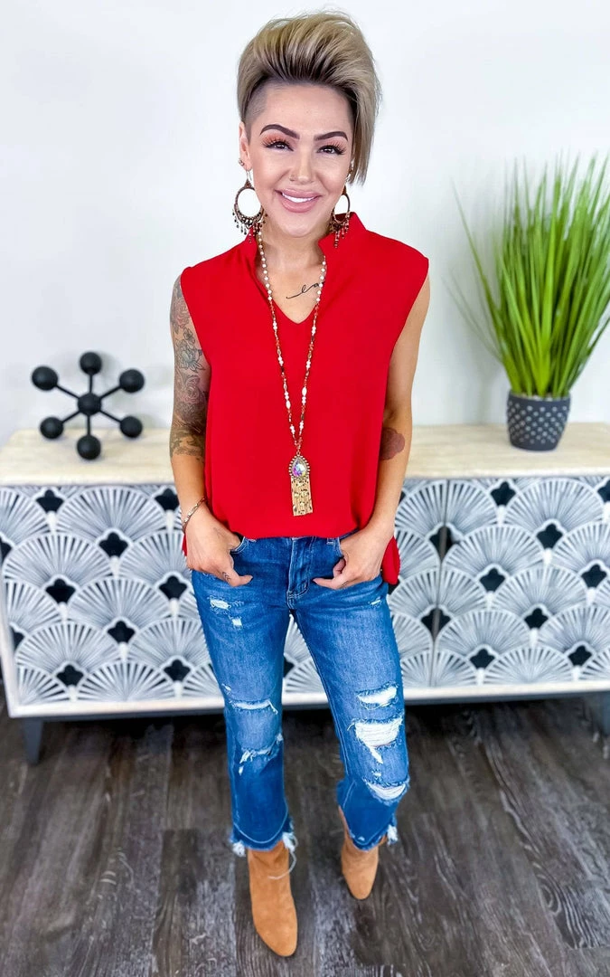 The ZigZag Stripe Red Romantic Remix Top TOPS & TUNICS