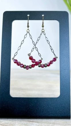 Lost & Found ACCESSORIES Red Sophie Crystal Earrings