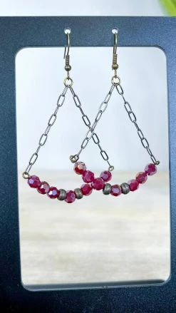 Lost & Found ACCESSORIES Red Sophie Crystal Earrings