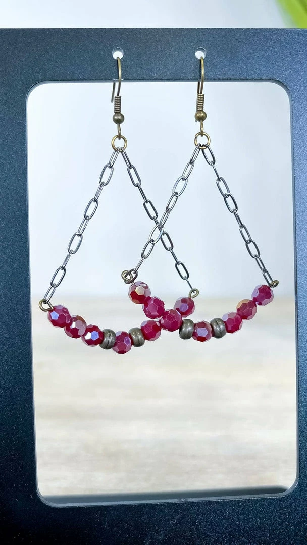 Lost & Found ACCESSORIES Red Sophie Crystal Earrings