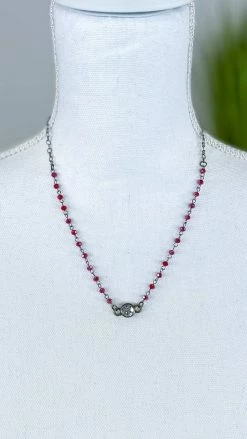 Lost & Found ACCESSORIES Red Sophie Crystal Necklace
