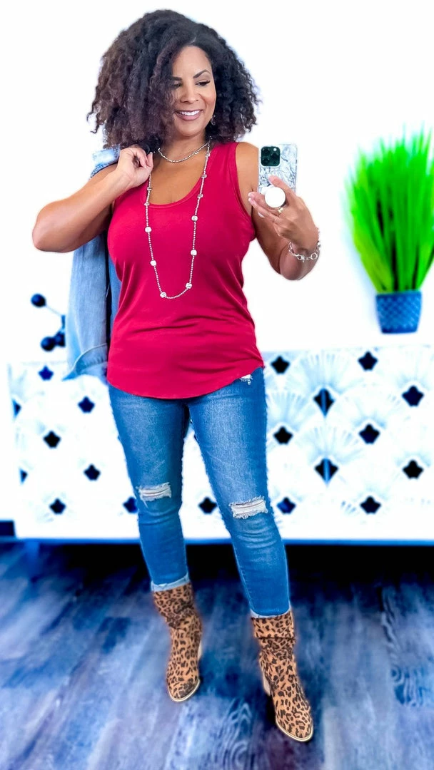 The ZigZag Stripe Red Stellar Time Tank TOPS & TUNICS