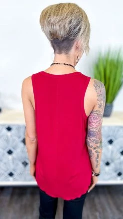 The ZigZag Stripe Red Stellar Time Tank TOPS & TUNICS