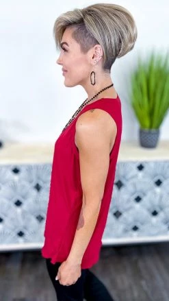 The ZigZag Stripe Red Stellar Time Tank TOPS & TUNICS