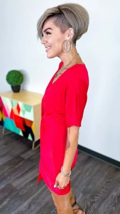 The ZigZag Stripe DRESSES Red Total Catch Dress