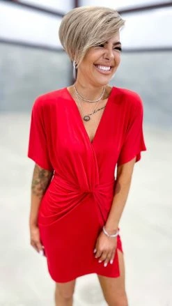 The ZigZag Stripe DRESSES Red Total Catch Dress