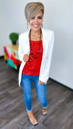 The ZigZag Stripe Red Weekend Wow Tank TOPS & TUNICS