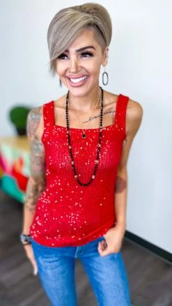 The ZigZag Stripe Red Weekend Wow Tank TOPS & TUNICS