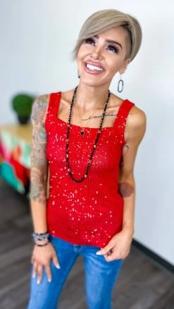 The ZigZag Stripe Red Weekend Wow Tank TOPS & TUNICS